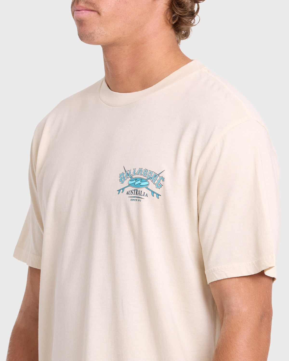 Heritage Arch Wave Washed Premium Short Sleeve Cotton T-Shirt - Oatmeal